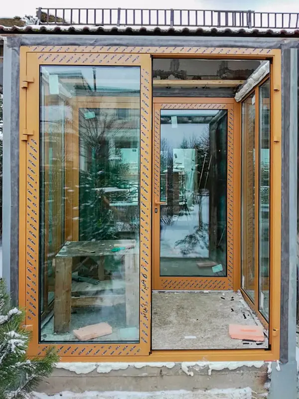 Остекление беседки алюминиевым профилем NewTec SY 68 в КП Резиденция Монолит