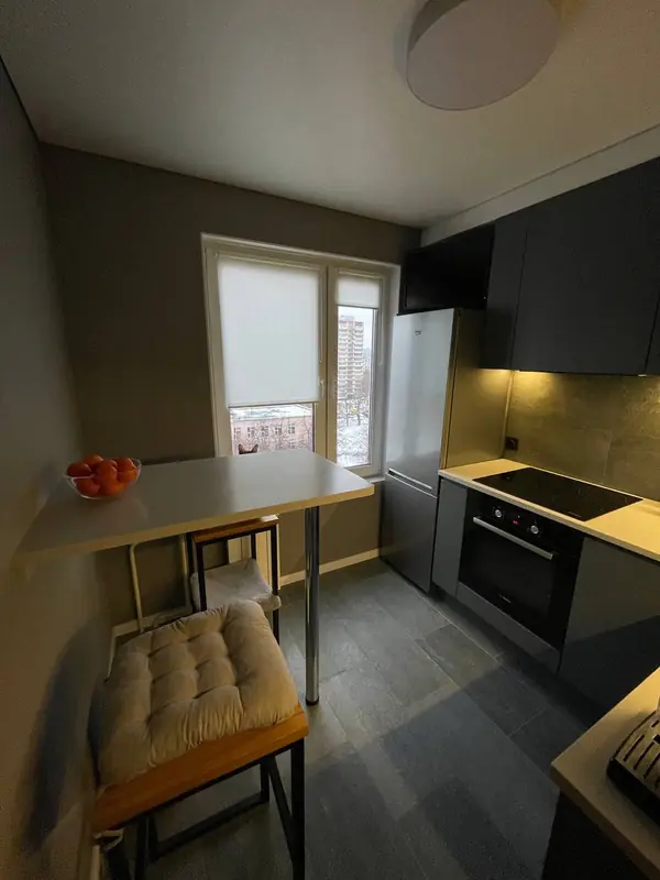 Реализация кухни по дизайн-проекту в однокомнатной квартире, 2022