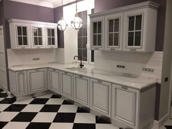 Кварцевая столешница в виде барной стойки