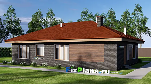 Проект одноэтажного дома 12х15м S125м2 F-15173