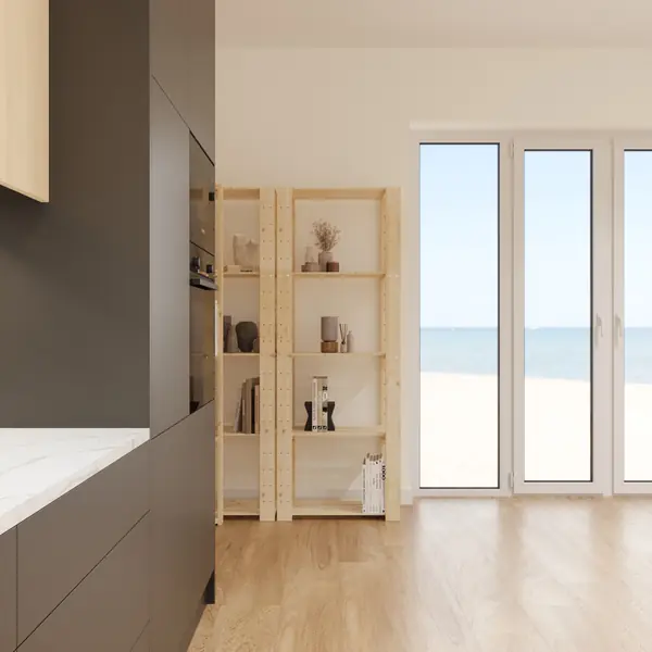 Стеллаж деревянный БОР 2 / Стеллажная система в