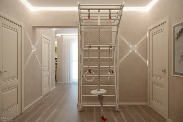 Дизайн лестницы и коридора в таунхаусе, ЖК "Немецкая деревня", г. Краснодар