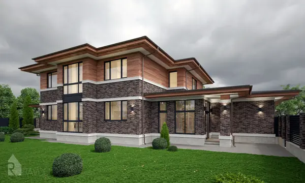 Коттедж в стиле Райта