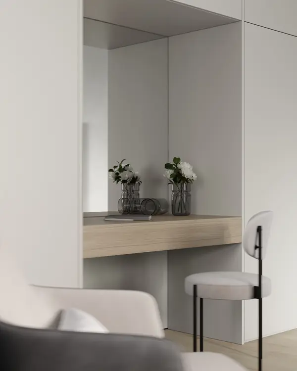 ЖК «Зенит», современный интерьер квартиры, построенный на контрастах