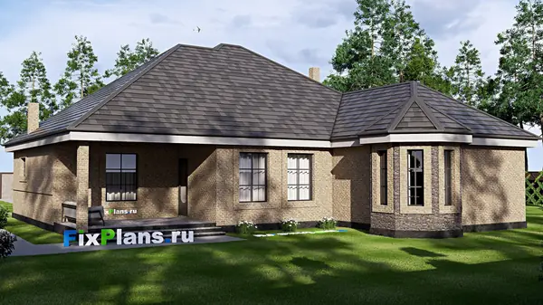 Проект одноэтажного дома 17х27м S274м2 F-17189