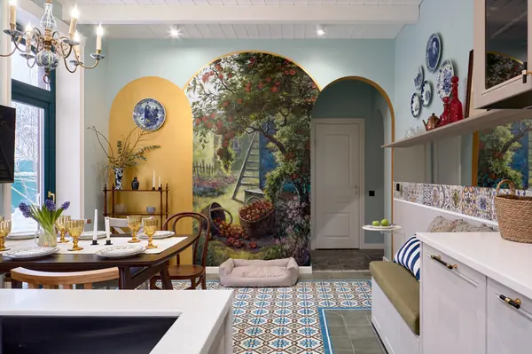 Кухня с котельной в шкафу