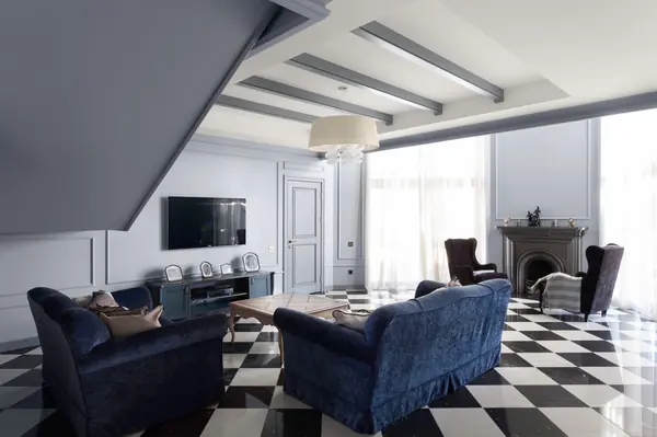 Интерьер загородного дома в классическом стиле.