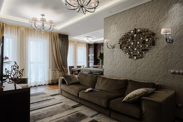 Дизайн кухни совмещенная с гостинной