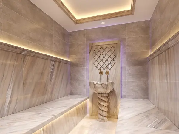 Проект турецкая баня (хамам) с аркой и курной на пьедестале