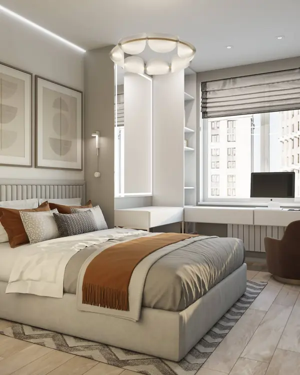 современная двушка в светлых тонах