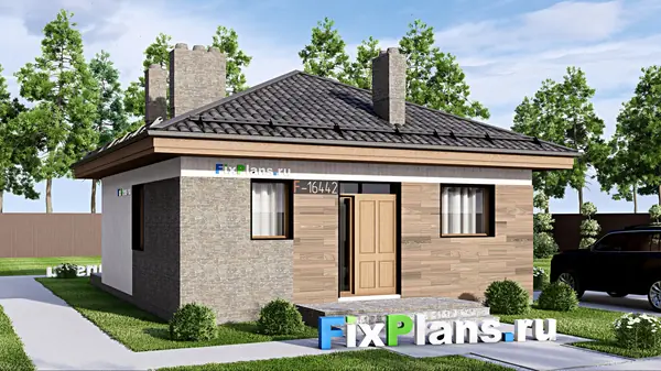 Проект одноэтажного дома 8х14м S83м2 F-16442