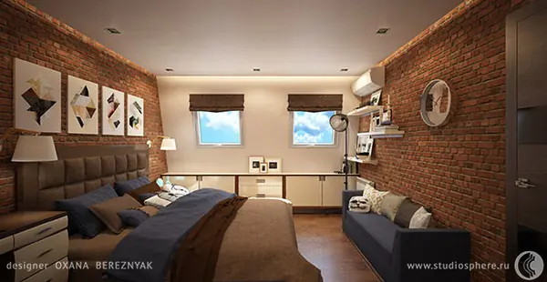 Яркий лофт для молодой семьи