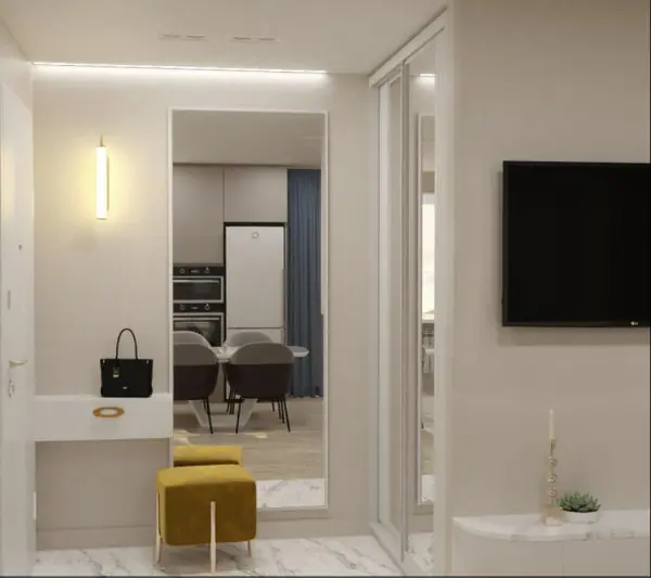 Квартира в голубых тонах.