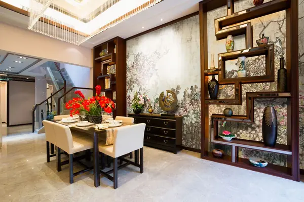 Столовая с фреской La Stanza из коллекции «Шинуазри»