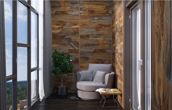 Балкон | Отделка стен панелями Граффито