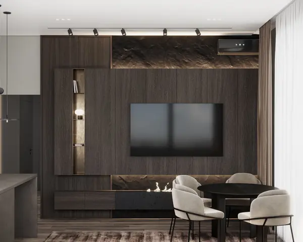 Монохромная квартира с террасой.