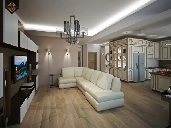 "Фьюжн в интерьере"трехкомнатная квартира в Казани по ул. Муштари