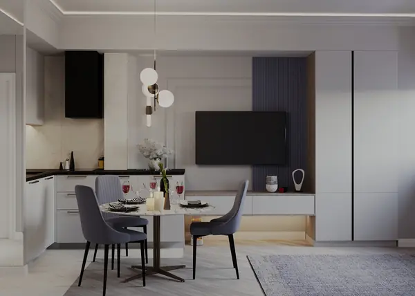 ЖК Статус г. Иваново, Дизайн-проект квартиры 47 м2, Кухня-гостиная