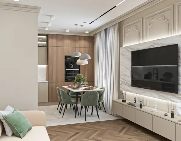 Просторная квартира с гостевой в классическом стиле