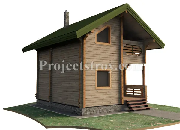 Проект бани из бруса 150 мм - 6.6 х 5.5 м