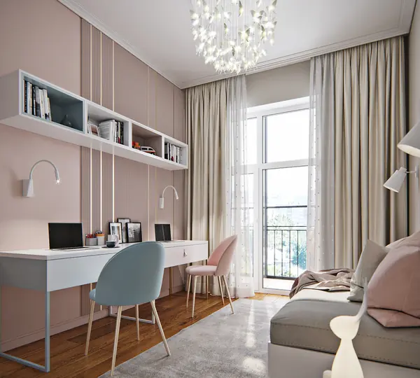 Элегантная детская комната для 2-х маленьких девочек