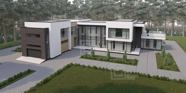 Проект дома с гаражом на три машины