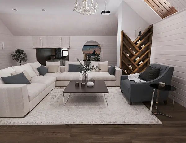 Гостиная в загородном доме