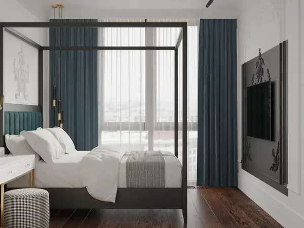 Квартира бизнес класса 90 м² в стиле неоклассика