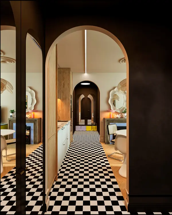 Необычная яркая современная классика на 60 м2 в квартире от ПИК