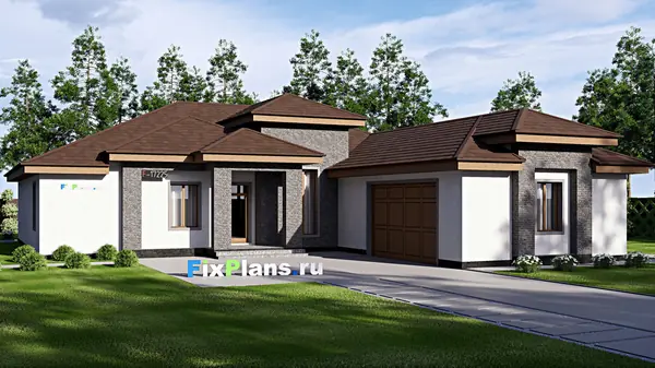 Проект одноэтажного дома 23х20м S286м2 F-17225