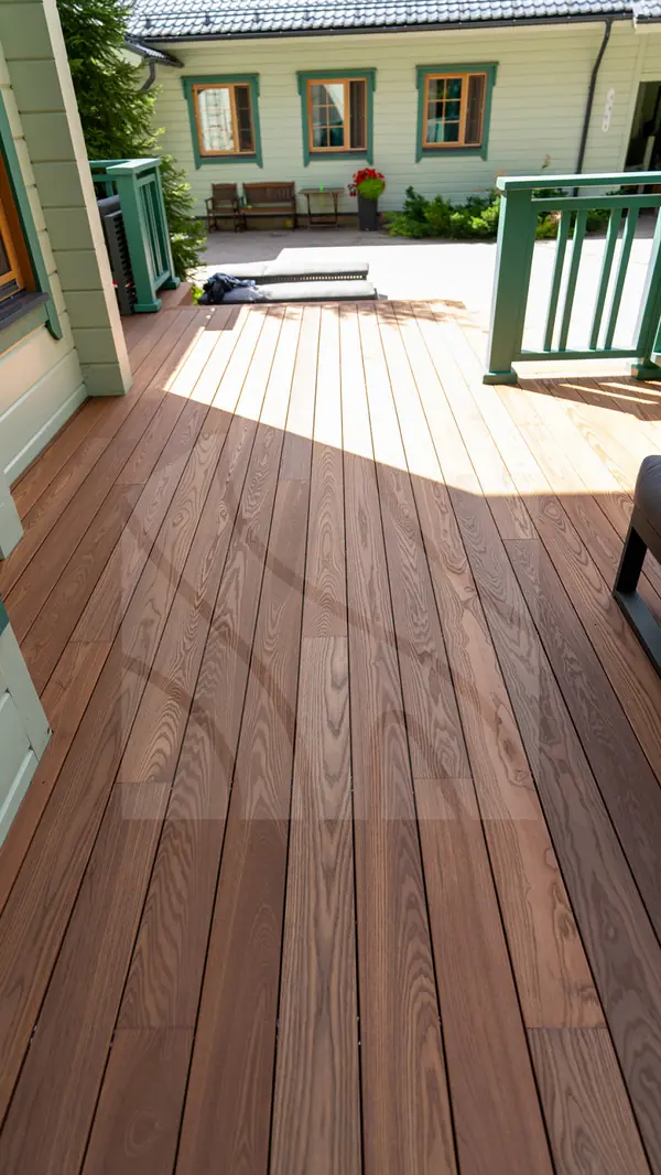 Терраса из термоясеня для загородного дома