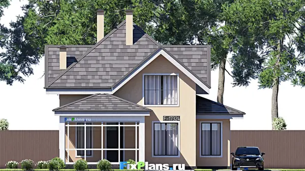 Проект дома с мансардой 13х10 м S138м2 F-17324