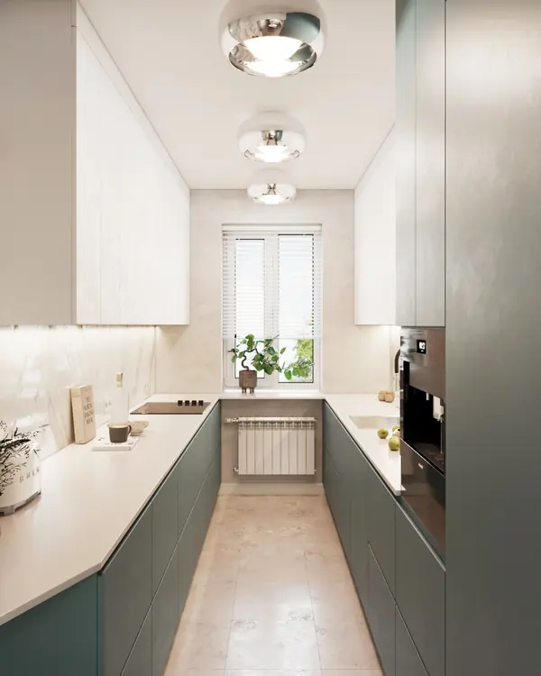 Кухня в оттенках шалфея