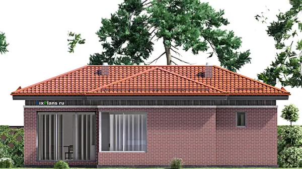 Проект одноэтажного дома 14х12м S64м2 F-14849
