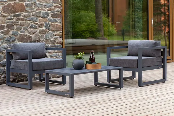 CAPRI серый: 2 кресла, столик