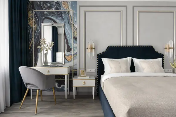 Неоклассика с акцентами индиго