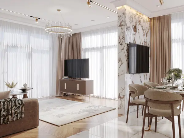 Гостиная Барнхаус ЖК 115м2