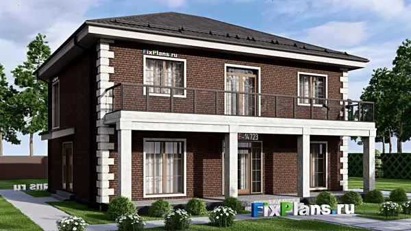 Проект двухэтажного дома 13х13 м S267м2 F-14723