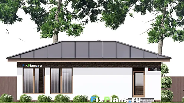 Проект одноэтажного дома 8х12м S62м2 F-15038