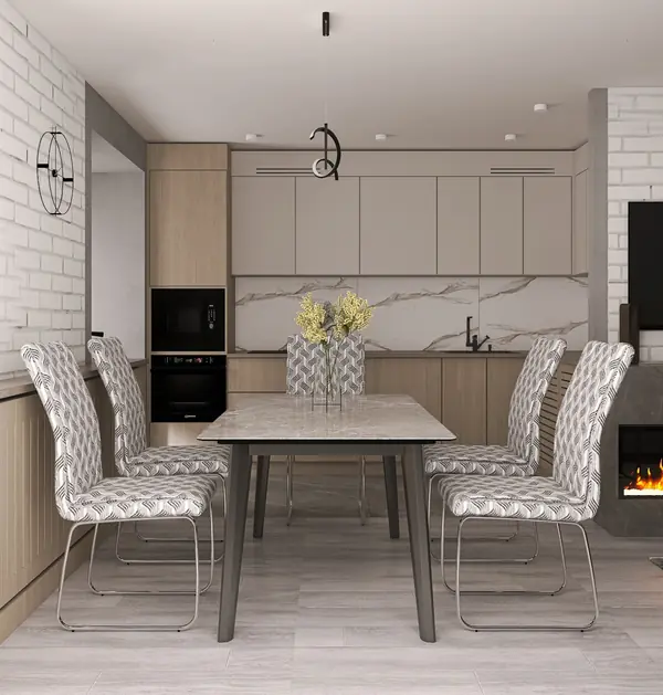 Дизайн кухни-гостиной с балконами