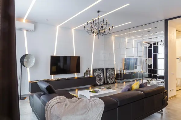 Фото гостиной реализованного проекта квартиры ЖК "Адмирал".