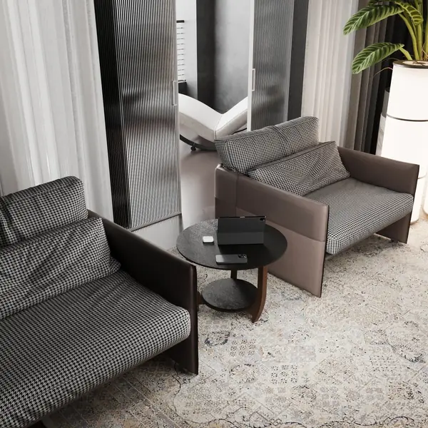 Журнальный столик ДОМОВОЙ черного цвета в гостиной