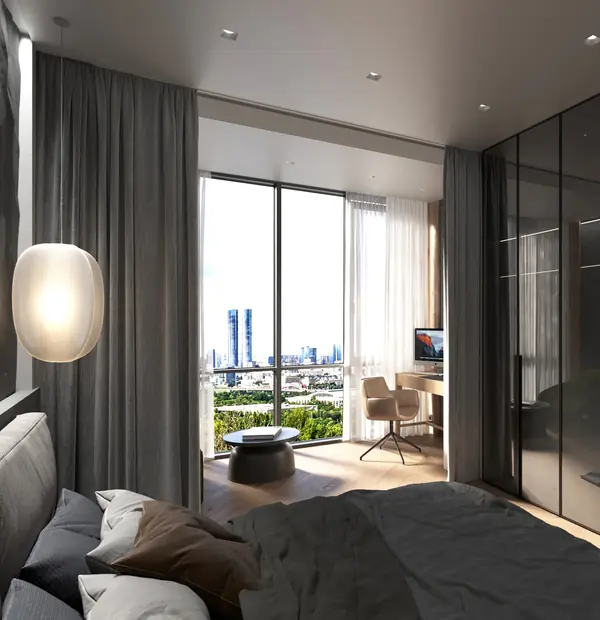 Дизайн интерьера спальни 19,7 м²