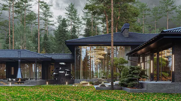 Одноэтажный дом с патио в современном стиле «Девайн»