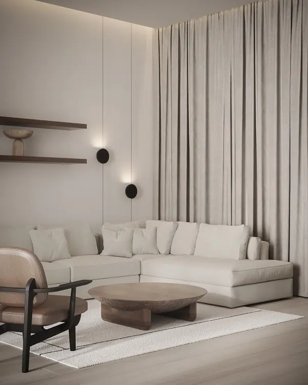 The Whale – Minimalist modern family room