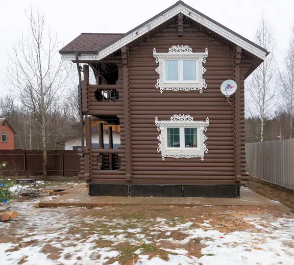 Баня из оцилидрованного бревна "Супонево"