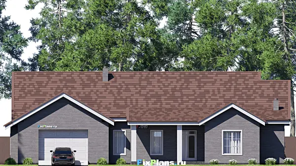 Проект одноэтажного дома 18х22м S248м2 F-17117