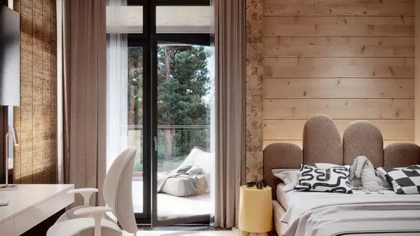 Интерьер подмосковного брусового дома компании Honka