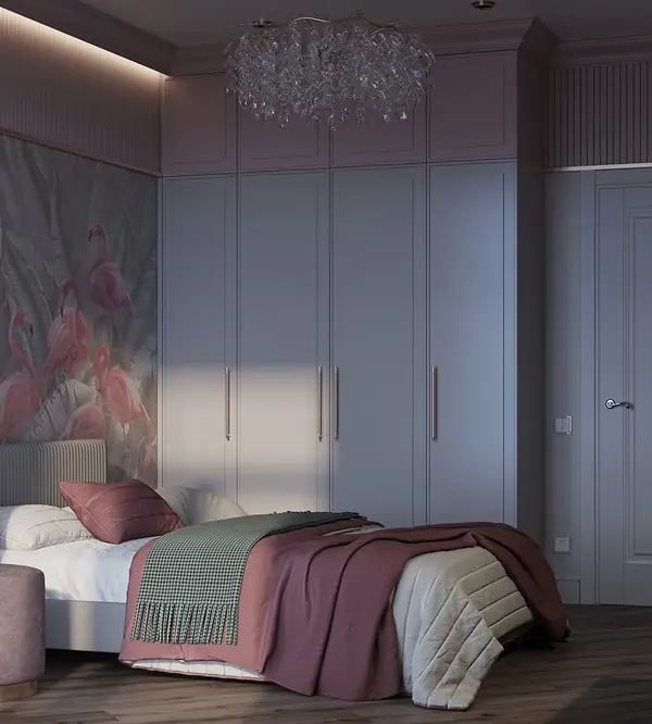 Комната для девочки. Дизайн проект квартиры в ЖК Ньютон