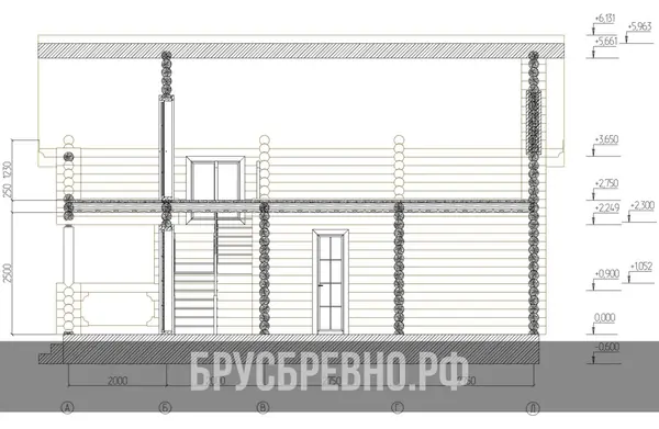 Проект 563 Баня 6х10 бревно 200